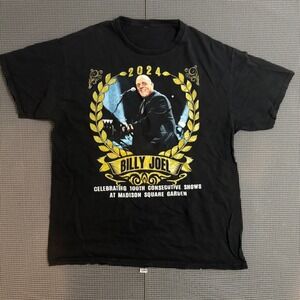 Billy Joel 2024 Tour 100th Madison Square Garden MSG Concert Tee Black Mens M